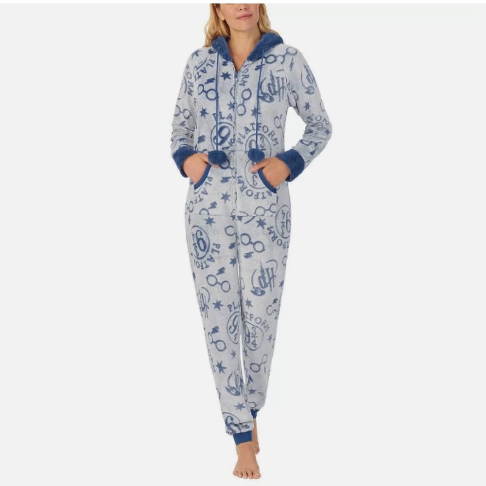 Wizarding World Women's Harry Potter One-Piece Hooded Pajama